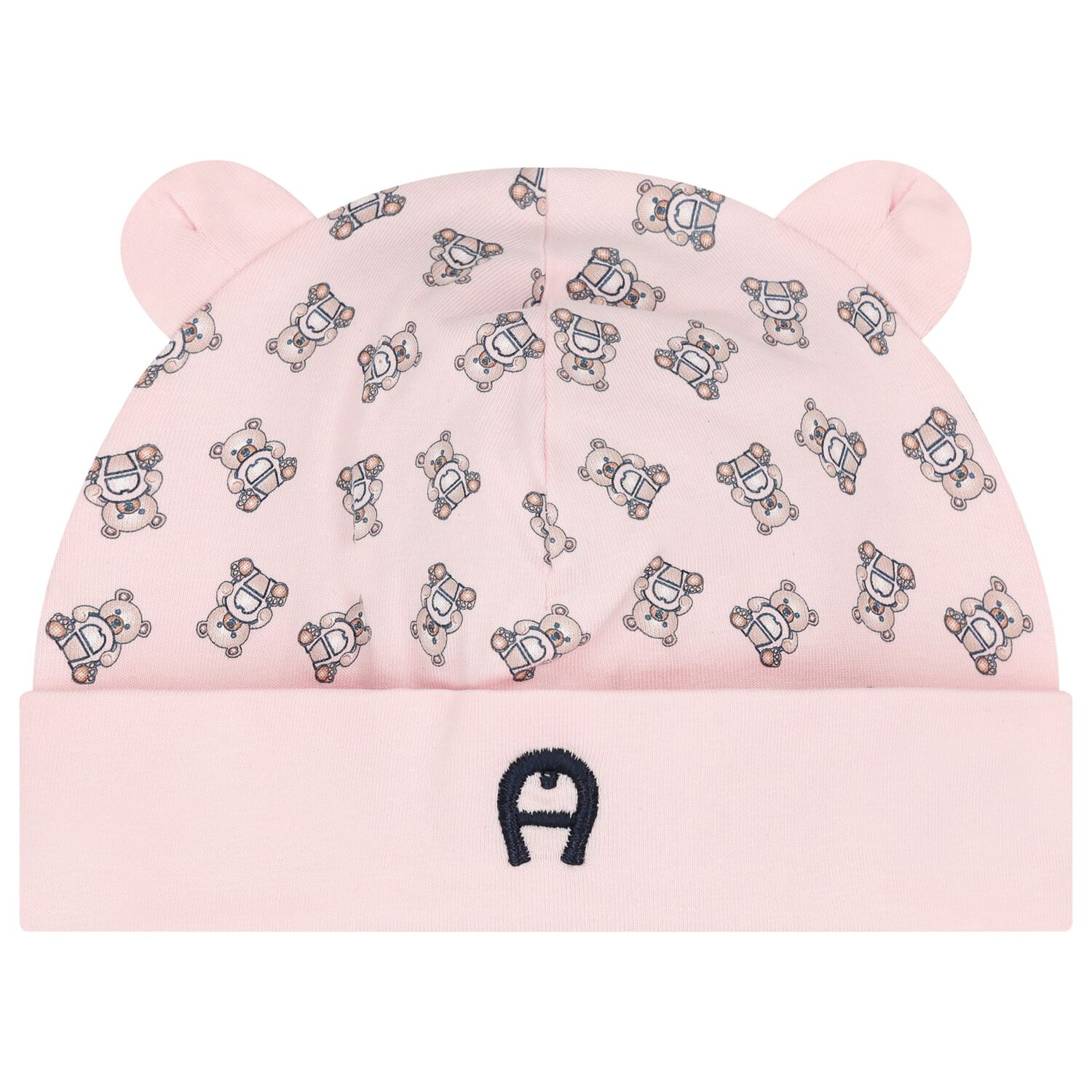 Baby Girls Pink Teddy Bear Hat, 1, hi-res