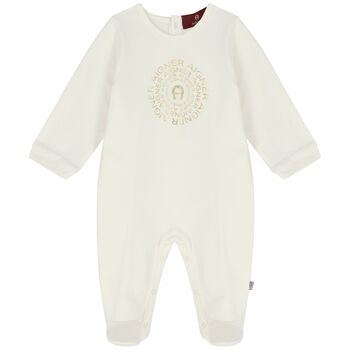 Ivory & Gold Logo Babygrow