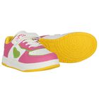 Girls White & Pink Heart Trainers, 2, hi-res