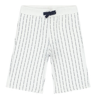 Boys White Logo Shorts