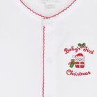White & Red First Christmas Babygrow, 1, hi-res