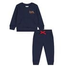 Baby Boys Navy Blue Logo Tracksuit, 1, hi-res