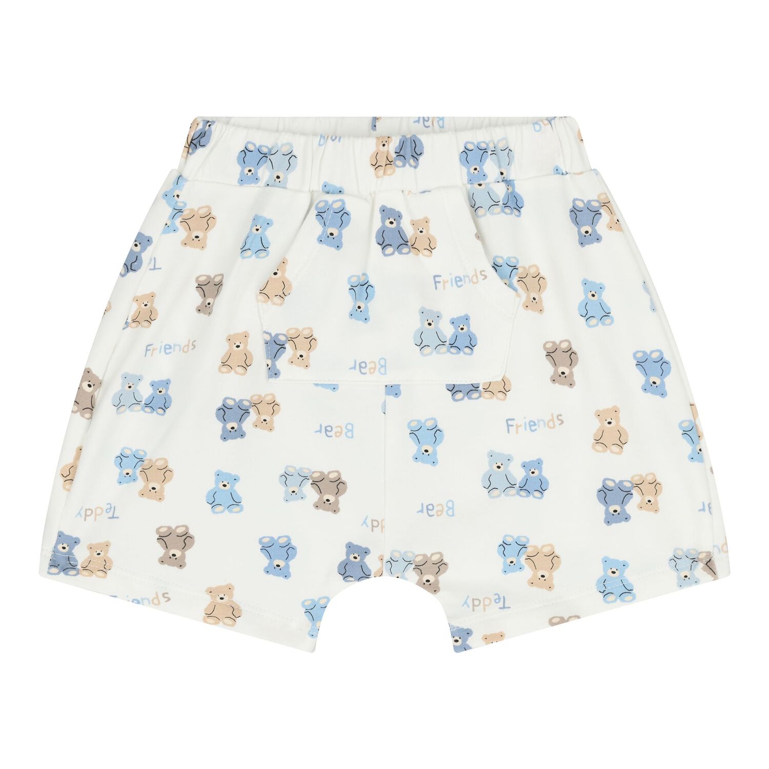Baby Boys Blue & White Teddy Bear Shorts Set, 2, hi-res