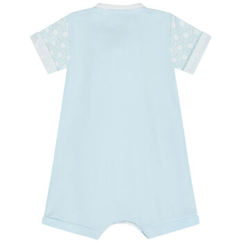 Baby Boys Blue & White Polo Romper
