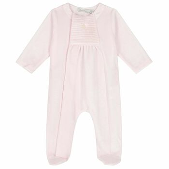 Baby Girls Pink Cotton Babygrow