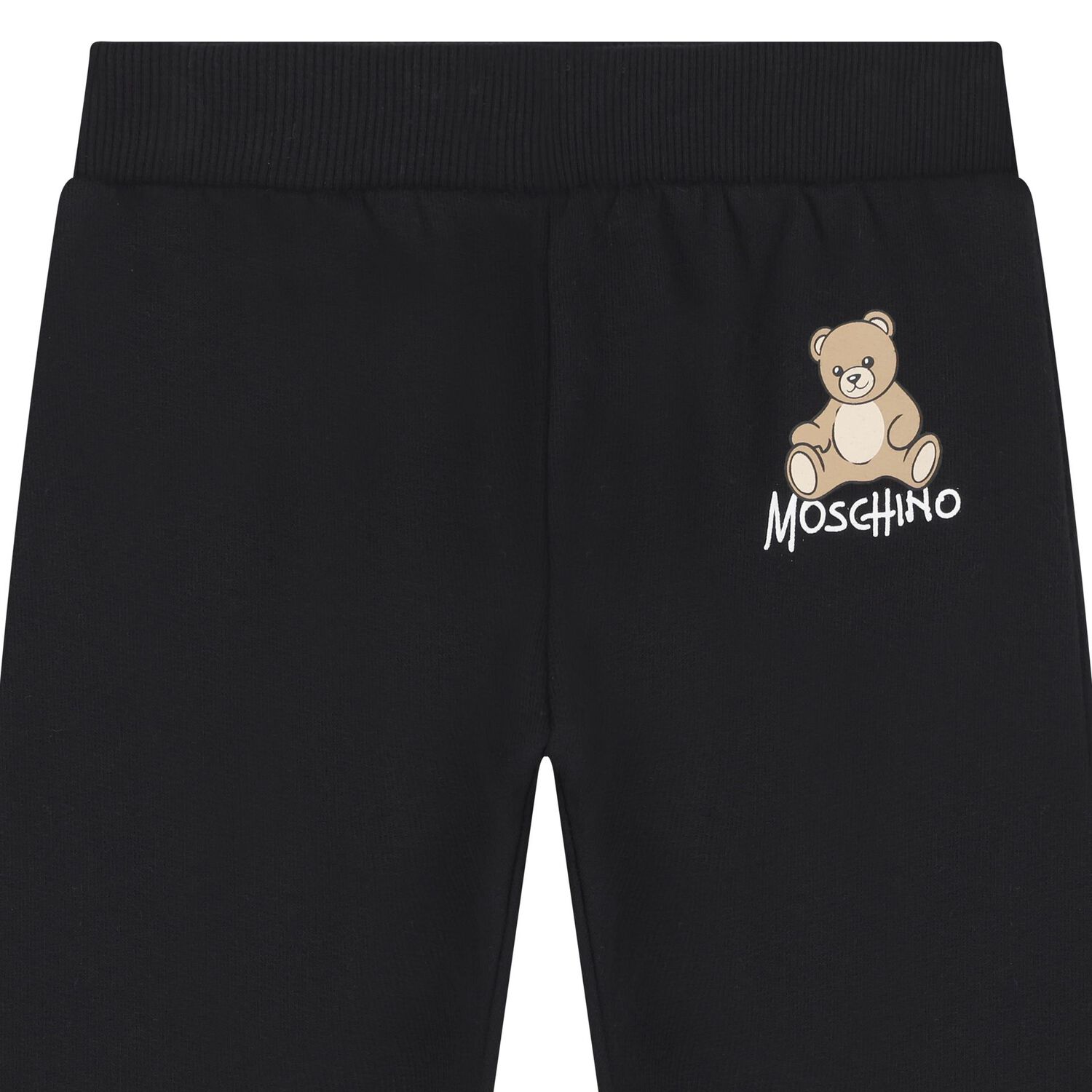 Younger Black Teddy Bear Logo Joggers, 1, hi-res