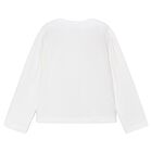 Girls White Floral Long Sleeve Top, 2, hi-res