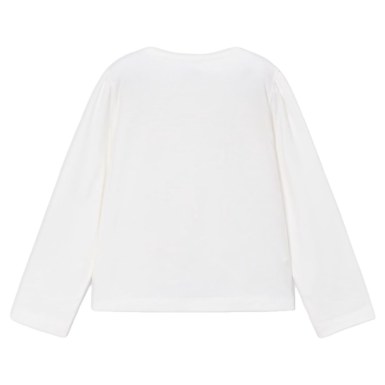 Girls White Floral Long Sleeve Top, 2, hi-res