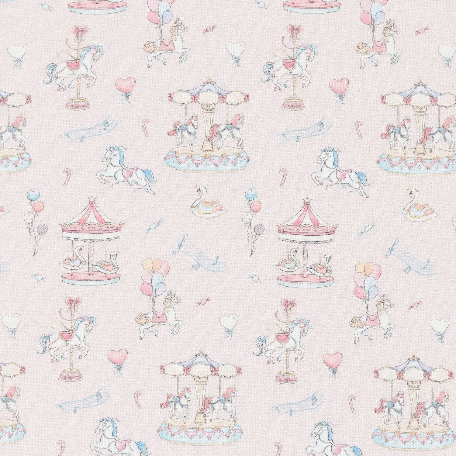 Baby Girls Pink Carousel Ruffled Blanket, 1, hi-res