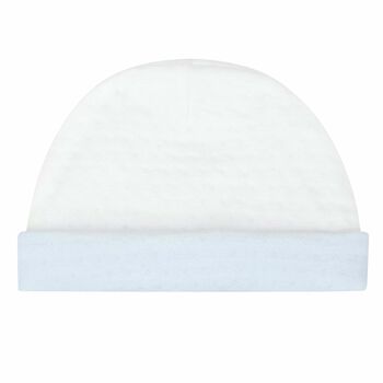 Baby Boys White & Blue Velour Hat