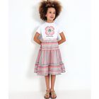 تيشيرت بنات بطبعة الزهور باللون الأبيض, 1, hi-res