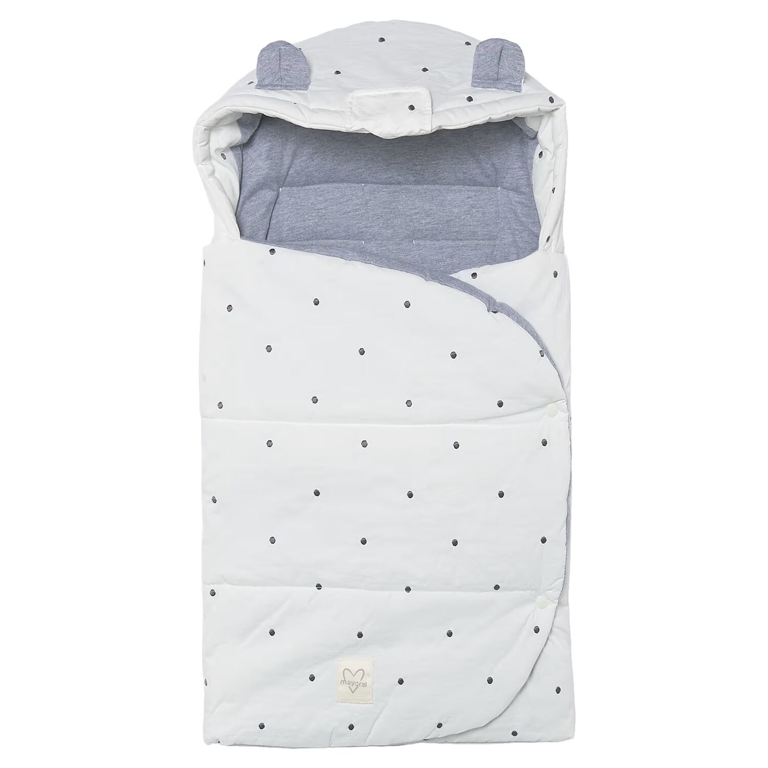 White & Grey Dots Baby Nest, 1, hi-res