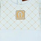 Baby Boys Blue & Gold Logo Babygrow, 1, hi-res