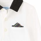 تيشيرت بولو بالشعار باللون العاجى للاولاد, 1, hi-res