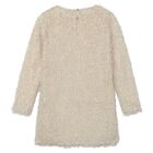 Girls Beige Fringed Dress, 1, hi-res