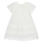 Younger Girls Ivory Embroidered Tulle Dress, 3, hi-res