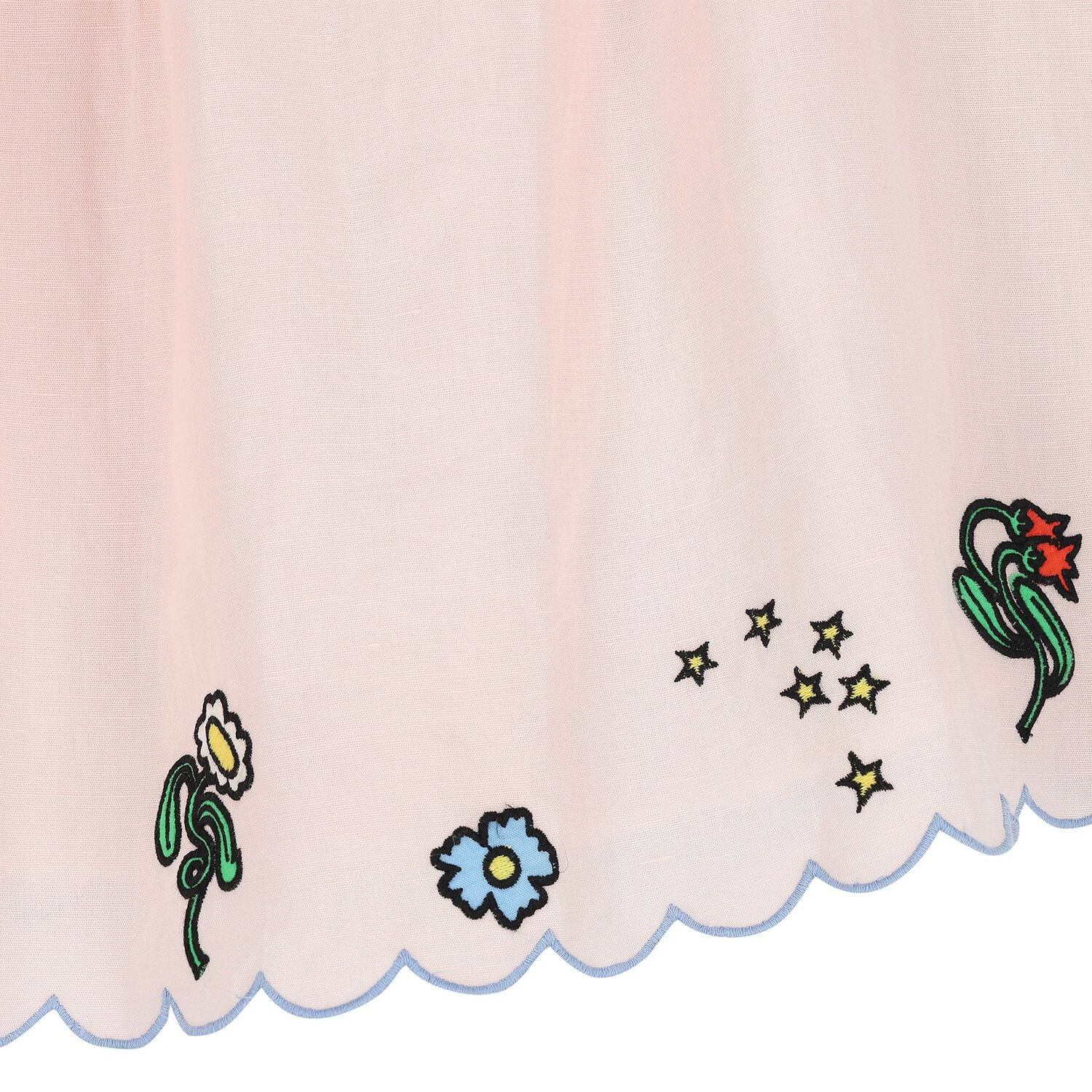 Girls Pink Floral Hem Dress, 1, hi-res