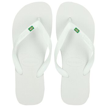 White Logo Flip Flops