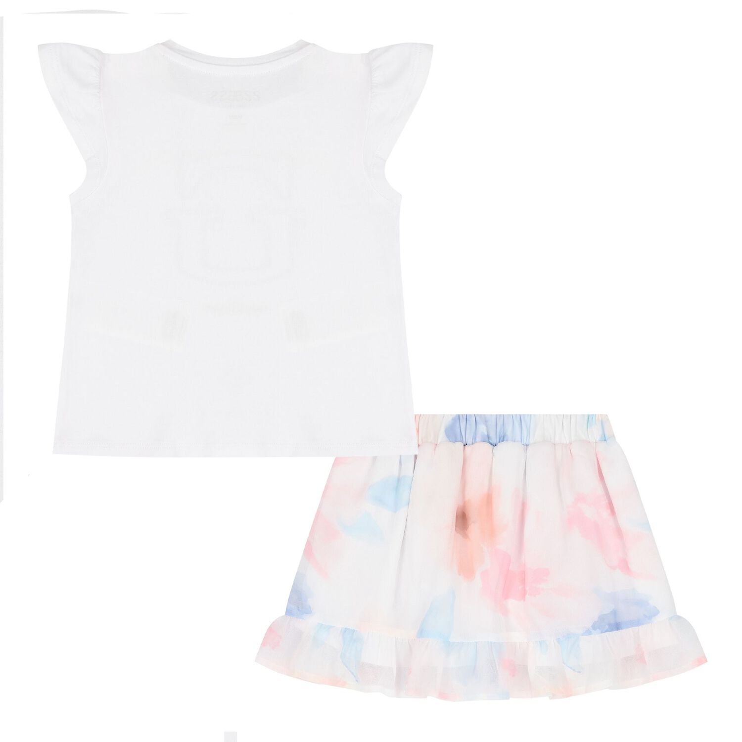 Baby Girls White & Pink Chiffon Skirt Set, 1, hi-res image number null