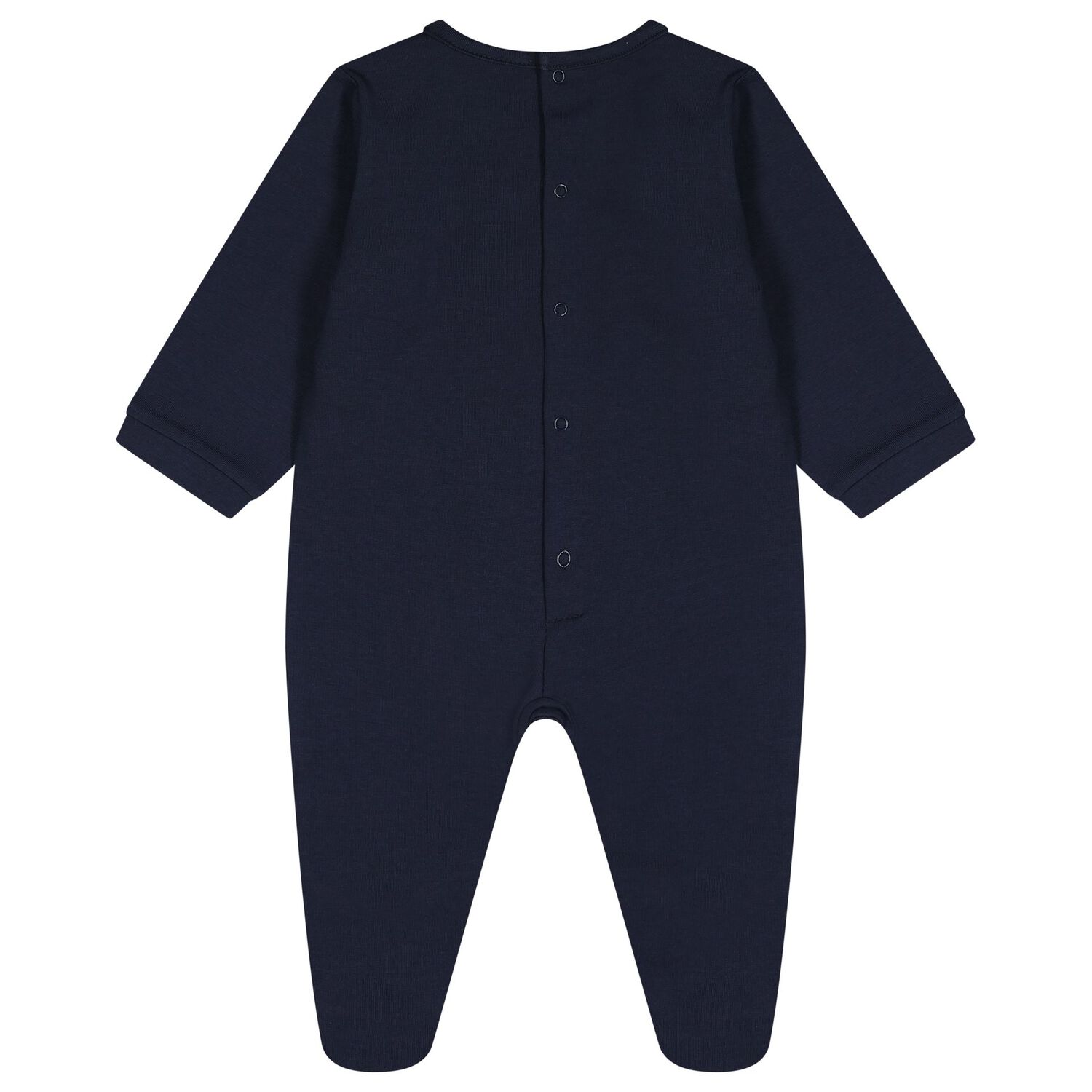 Baby Boys Navy Blue & Gold Logo Babygrow, 2, hi-res