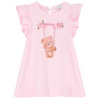 Younger Girls Pink Teddy Bear T-Shirt, 1, hi-res