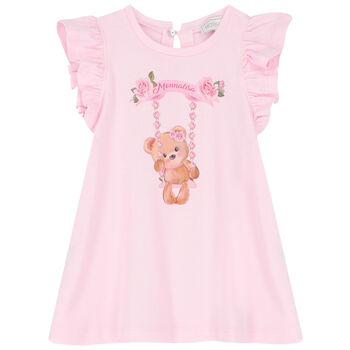 Younger Girls Pink Teddy Bear T-Shirt
