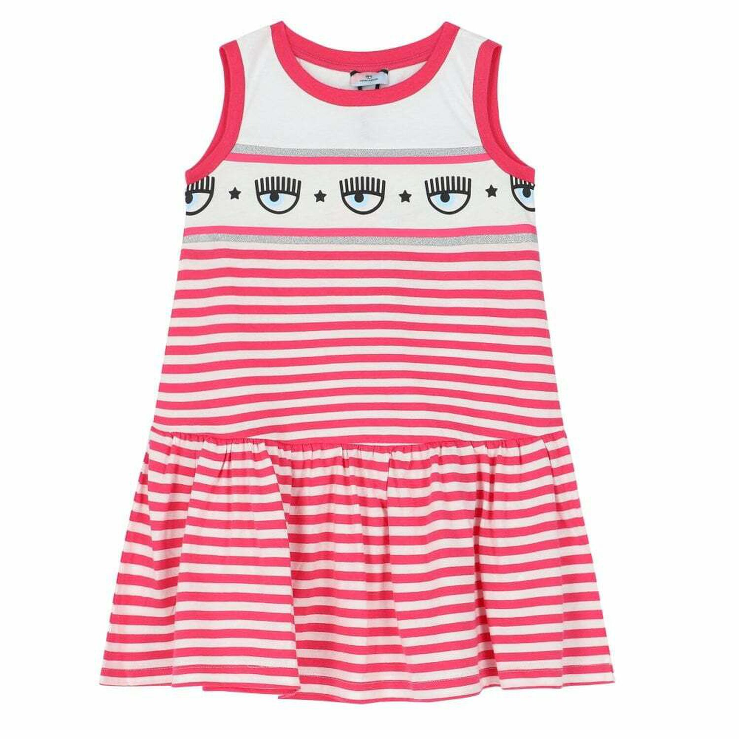 Girls Pink & White Striped Dress, 1, hi-res image number null