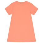 Girls Pink Flower Logo Dress, 1, hi-res