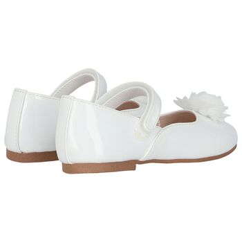 Girls White Flower Shoes