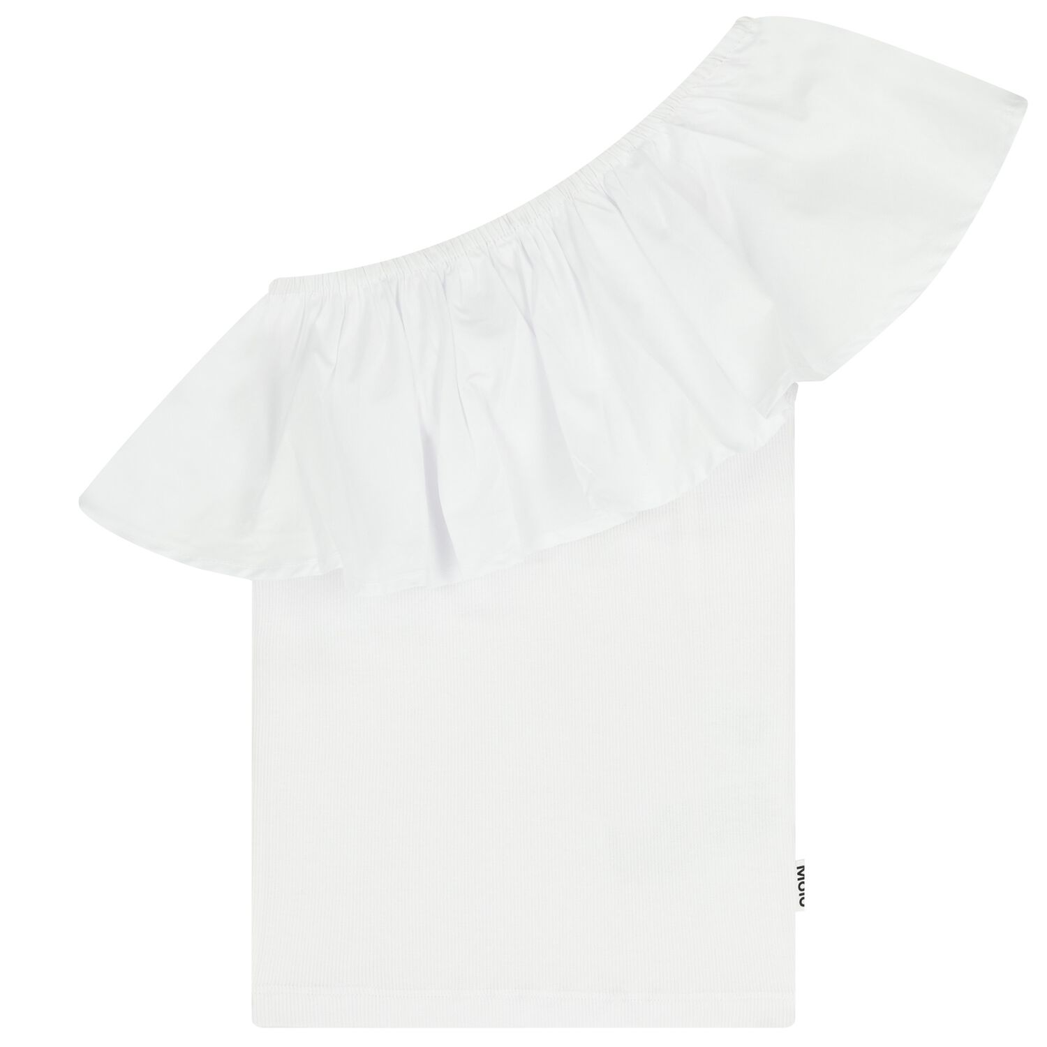 Girls White One Shoulder Top, 2, hi-res