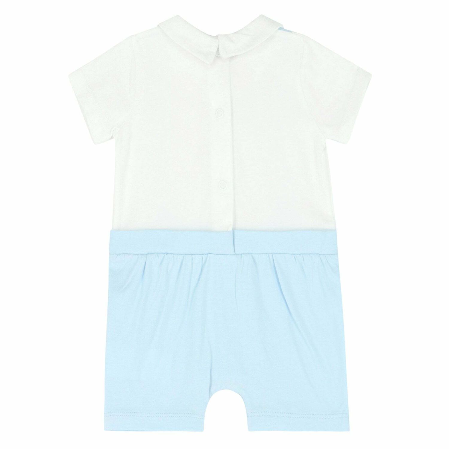 Baby Boys White & Blue Romper, 1, hi-res image number null
