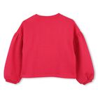 Girls Pink Flower Logo Sweatshirt, 1, hi-res
