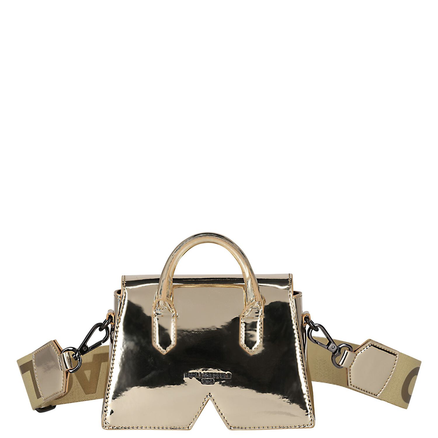 حقيبة يد للبنات بالشعار باللون الذهبي, 2, hi-res image number null