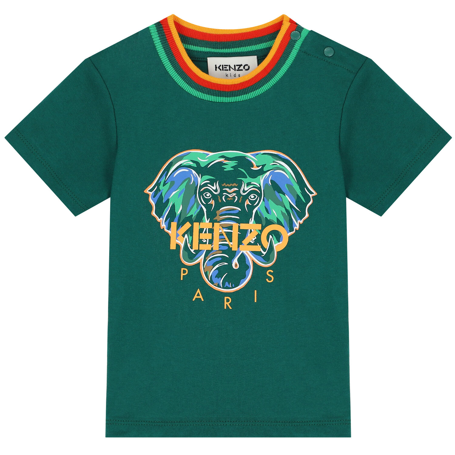 طقم شورت بالشعار باللون الاخضر والبيج للاولاد, 1, hi-res