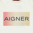 تيشيرت بالشعار باللون العاجى للبنات, 3, hi-res