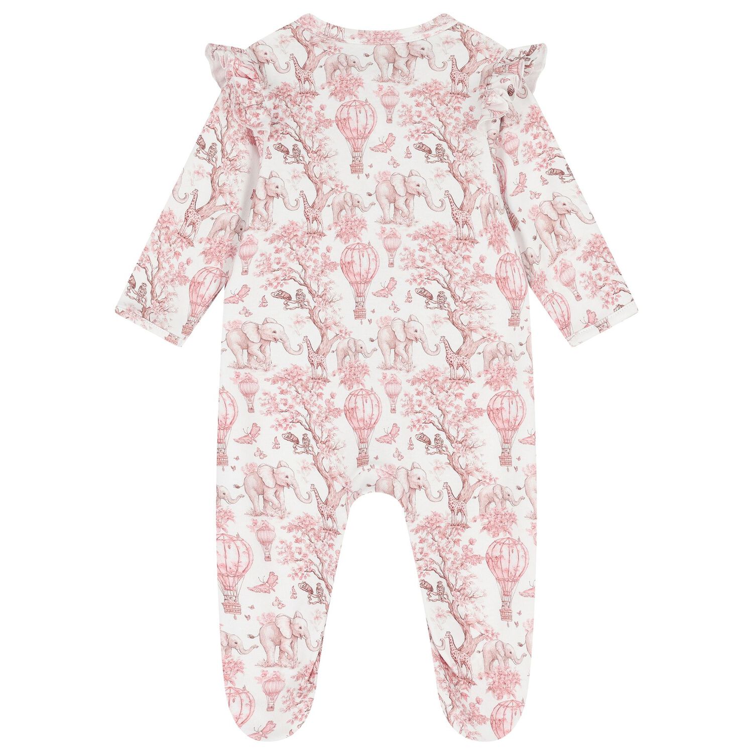 Baby Girls White & Pink Africa Babygrow Gift Set, 1, hi-res