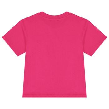 تيشيرت بنات بالشعار باللون الوردي