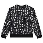 سويت شيرت أسود بشعار للأولاد, 1, hi-res