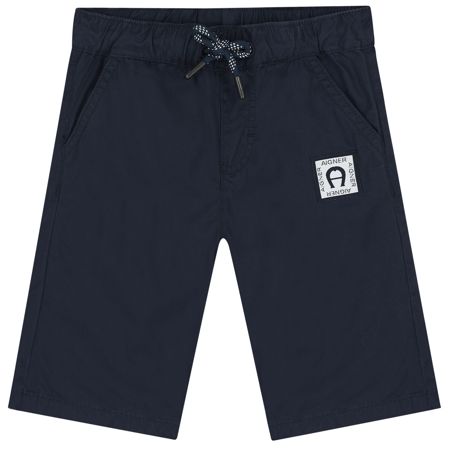 Younger Boys Navy Blue Logo Shorts, 3, hi-res