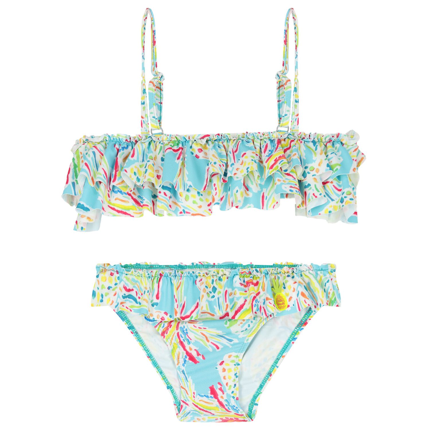 Girls Blue Pineapple Swimsuit, 1, hi-res image number null