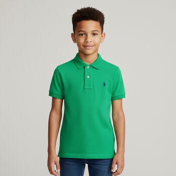 Boys Green Logo Polo Shirt, 1 Boys Green Logo Polo Shirt