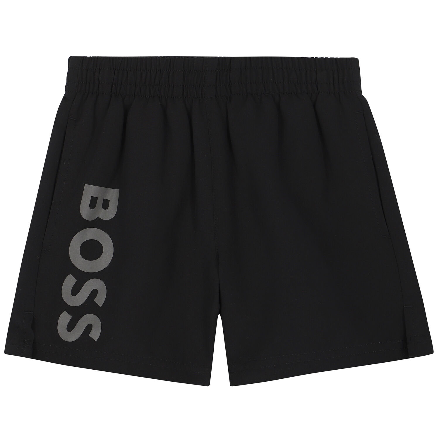 Boys Black Logo Swim Shorts, 1, hi-res image number null