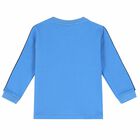 Younger Boys Blue & White Logo Long Sleeve Top, 3, hi-res