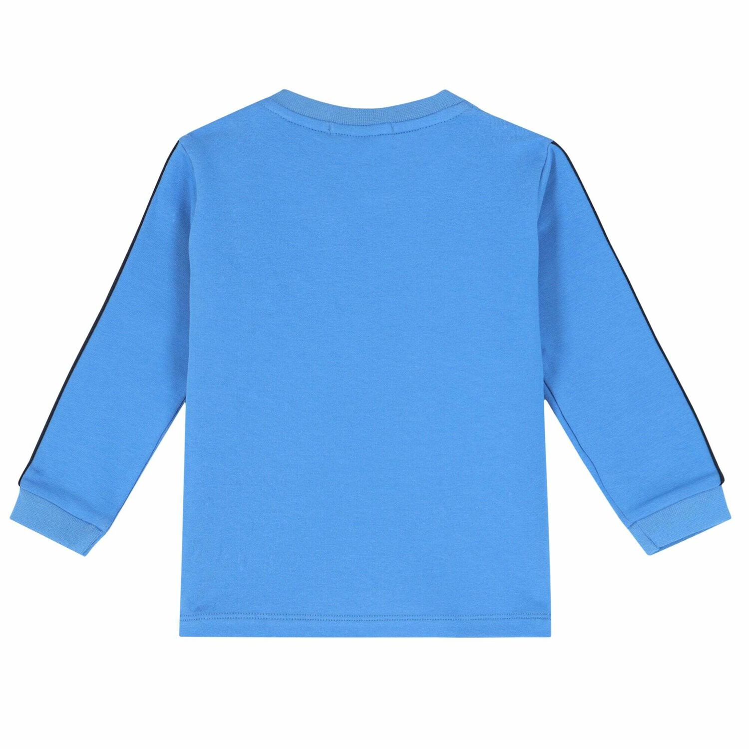 Younger Boys Blue & White Logo Long Sleeve Top, 3, hi-res