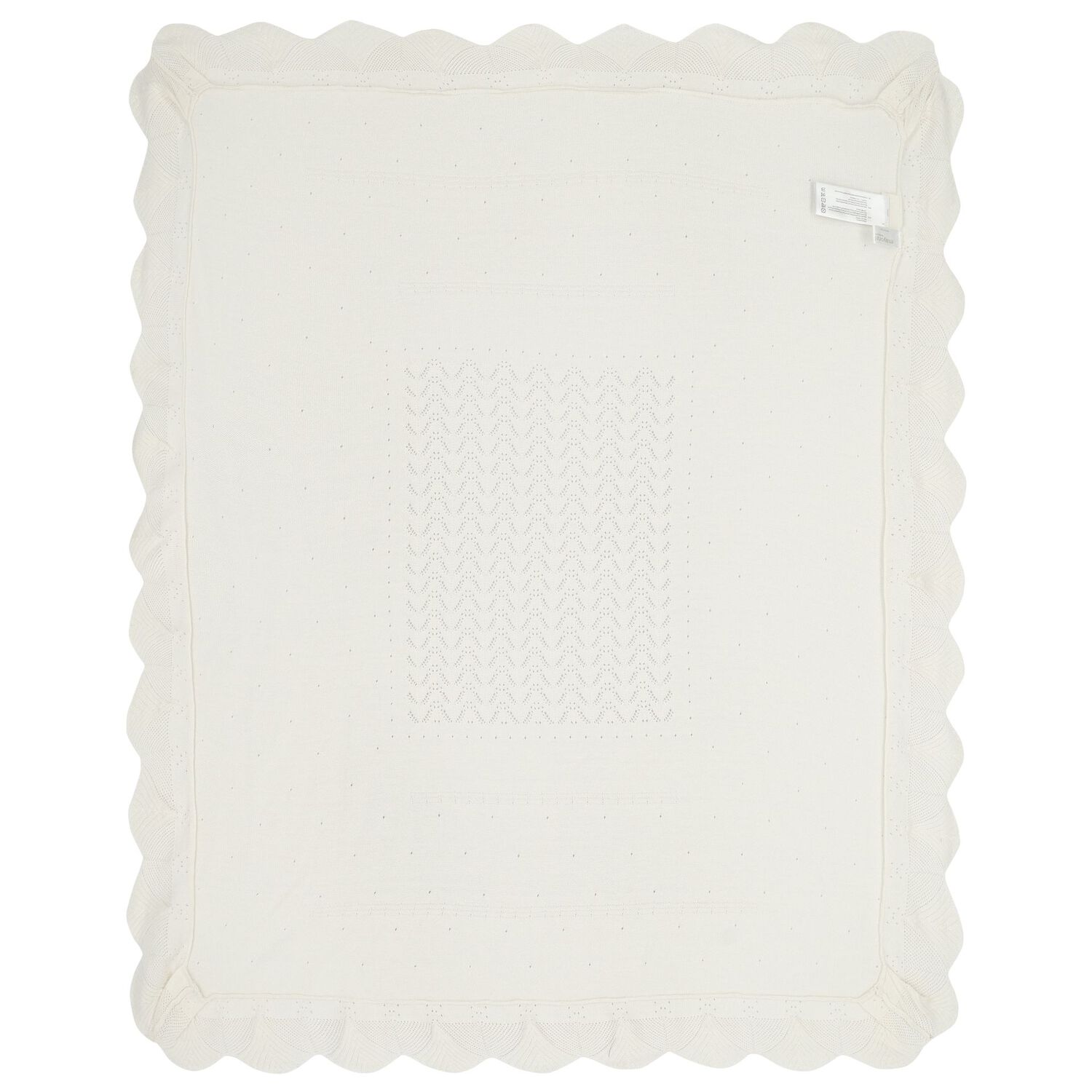 Ivory Knitted Baby Blanket, 1, hi-res