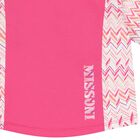 Girls White & Pink Logo Zig Zag T-Shirt, 2, hi-res