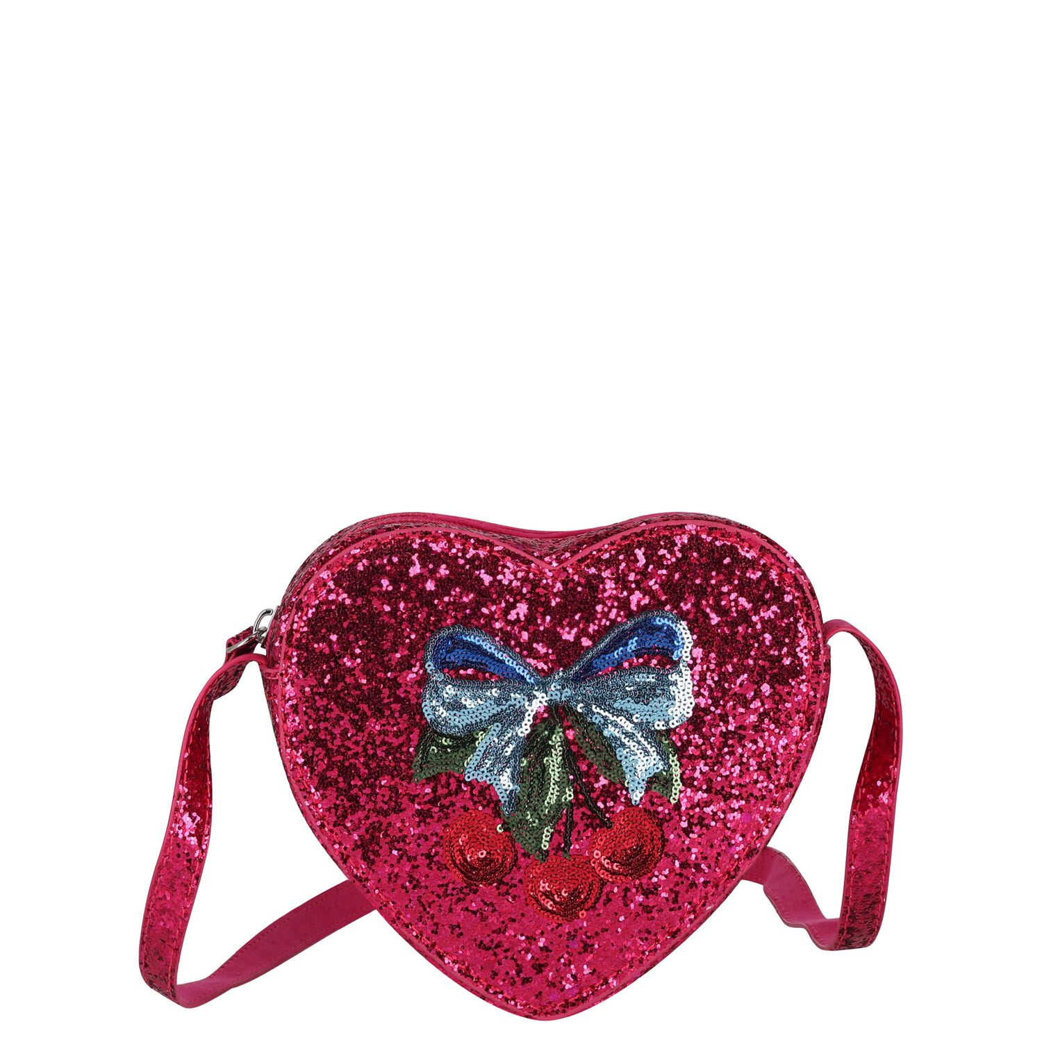 Girls Pink Bow & Cherry Handbag, 1, hi-res
