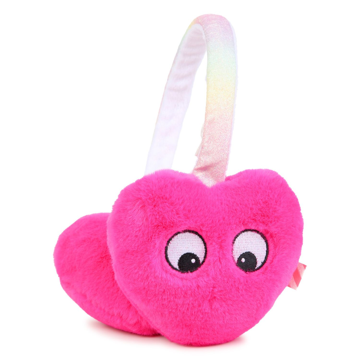 Girls Pink Heart Earmuffs, 1, hi-res