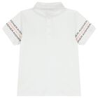 Boys White Logo Polo Shirt, 1, hi-res