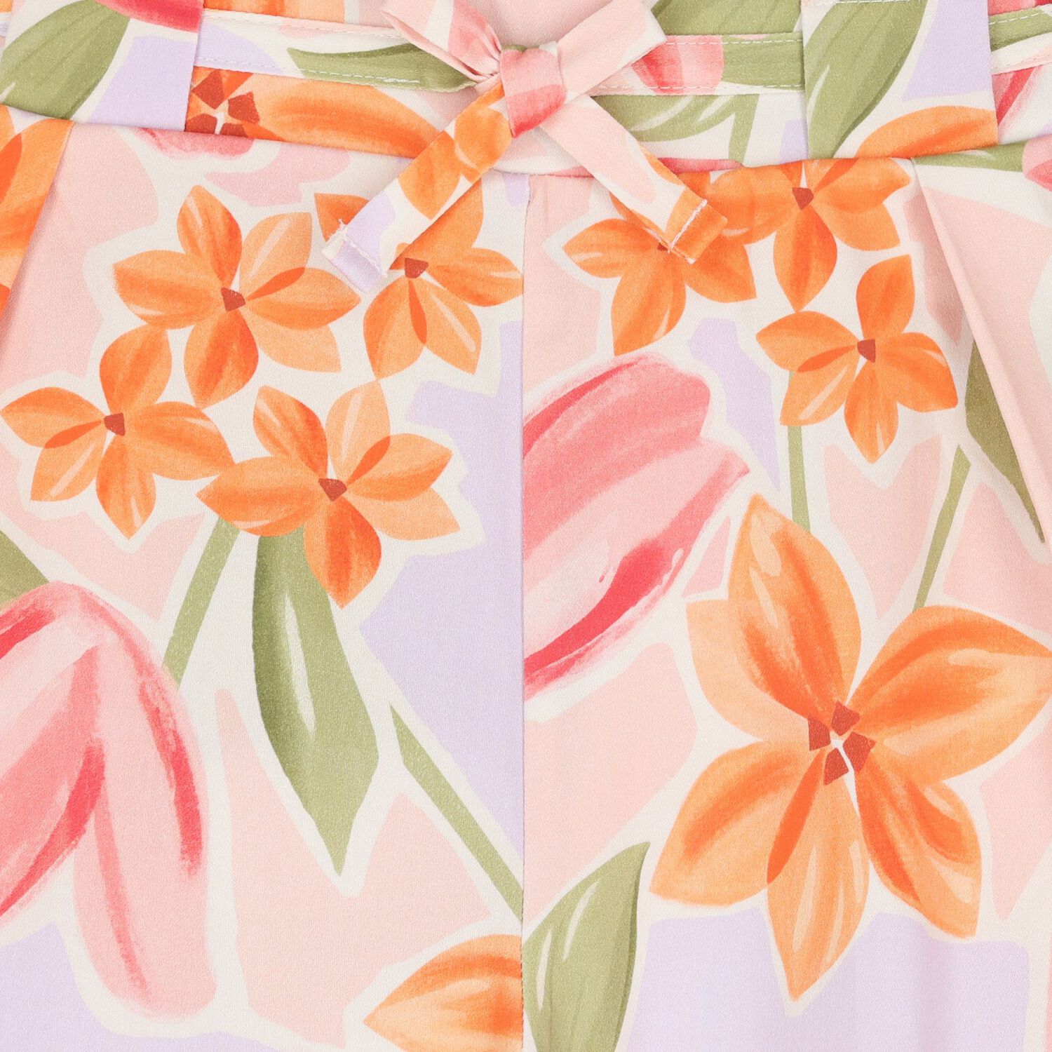 Girls Pink & Orange Floral Shorts, 1, hi-res